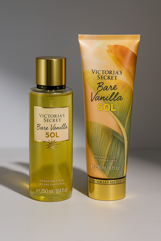Bare Vanilla SOL Lotion Mist or Set | 8.0oz + 8.4oz | Warm Fruity Scent