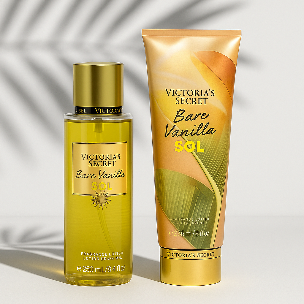 Bare Vanilla SOL Lotion Mist or Set | 8.0oz + 8.4oz | Warm Fruity Scent