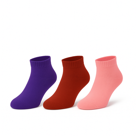 Women's Bamboo Ankle Socks 3 Pairs Seamless Breathable One Size Odor-Free