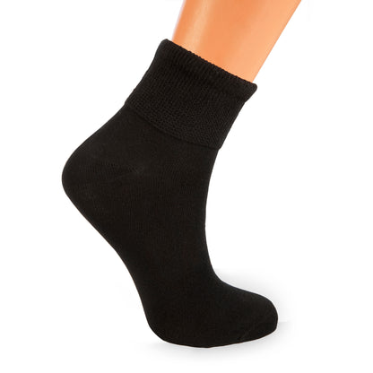 Non-binding diabetic ankle socks made in the USA, 3 pairs, in black