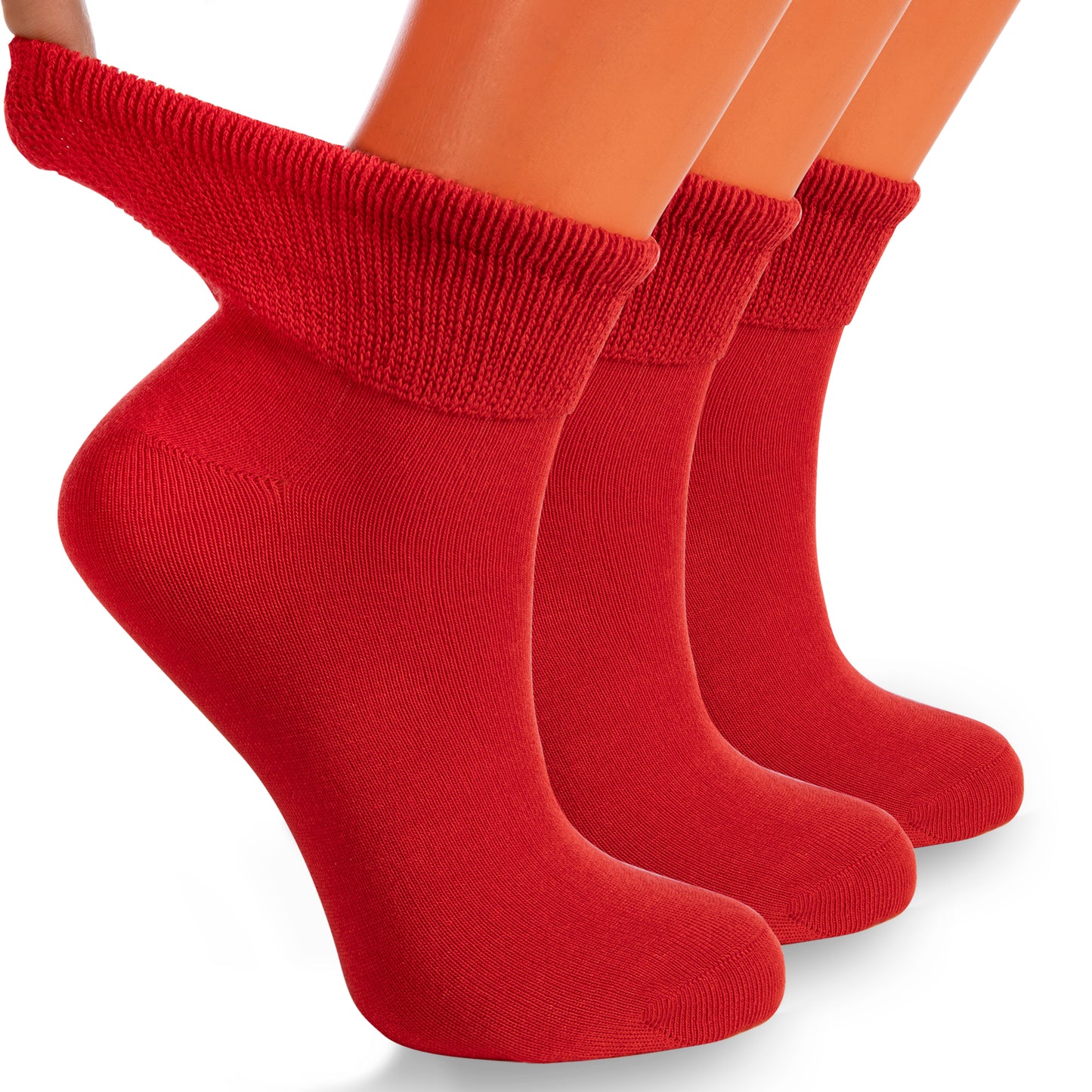 American Made Diabetic Ankle Socks 3 Pairs Non-Binding Cotton Unisex Moisture-Wicking