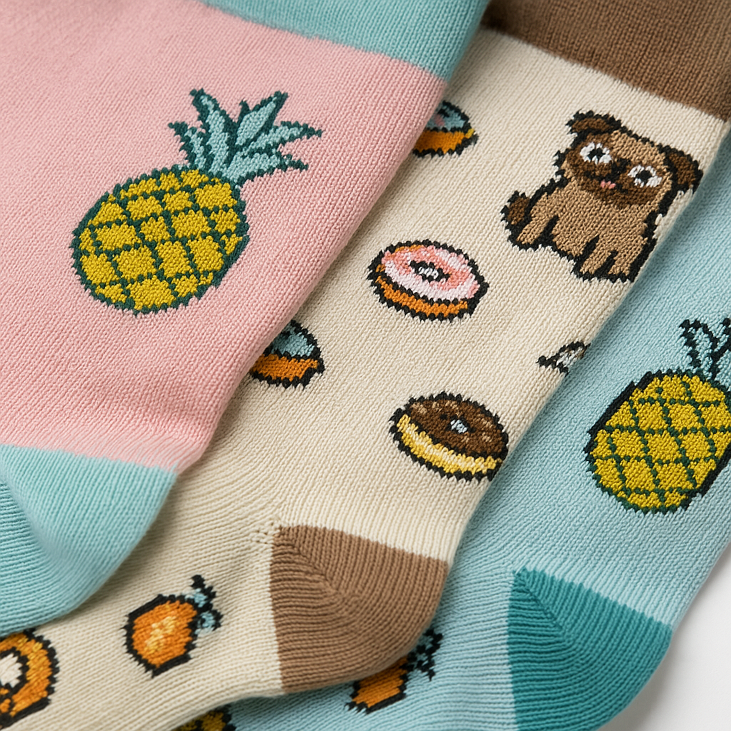 Funny Food Socks 3 Pairs Men Women Novelty Cotton Crew Unisex Gift