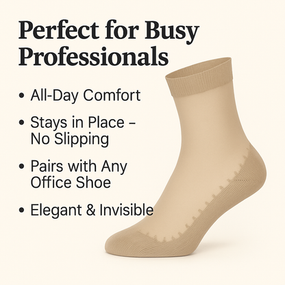 Women's non-slip sheer ankle socks with cushioned sole, 6 pack