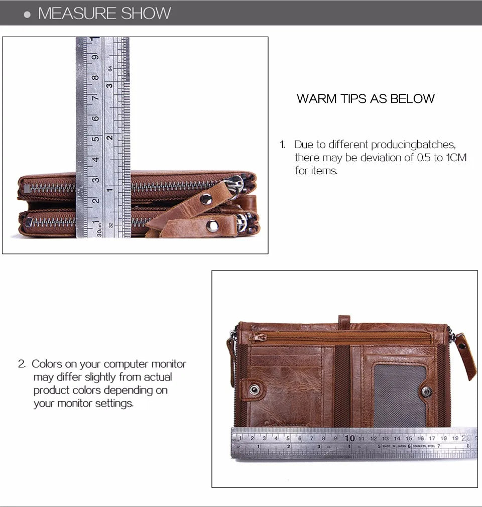Men’s Genuine Leather Short Wallet with Coin Pocket & Card Holder