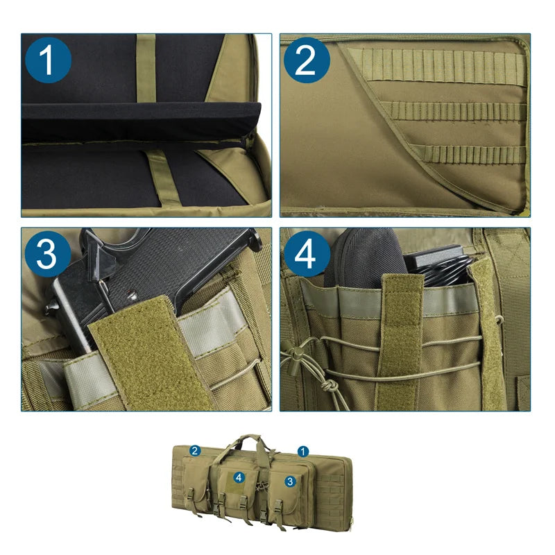 32-38 Inch Double Rifle Bag – Portable Gun Case Backpack for Shooting & Hunting