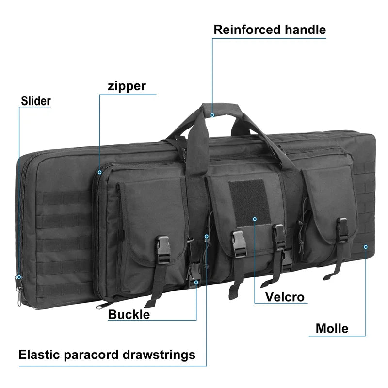 32-38 Inch Double Rifle Bag – Portable Gun Case Backpack for Shooting & Hunting