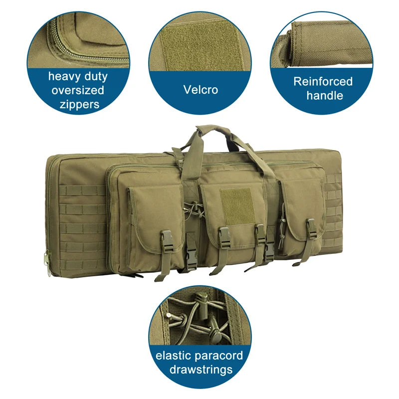 32-38 Inch Double Rifle Bag – Portable Gun Case Backpack for Shooting & Hunting