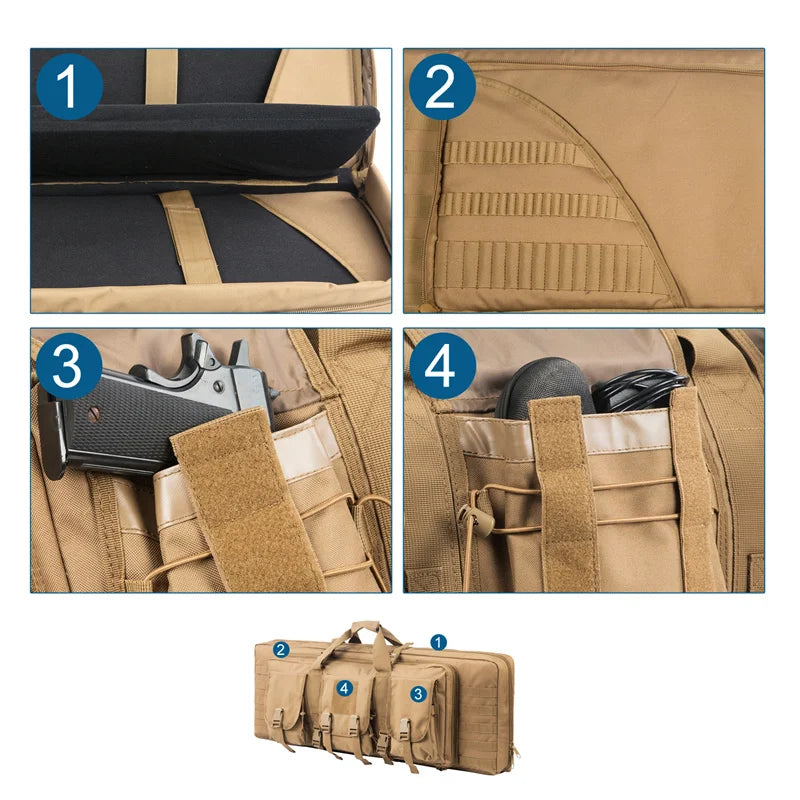 32-38 Inch Double Rifle Bag – Portable Gun Case Backpack for Shooting & Hunting