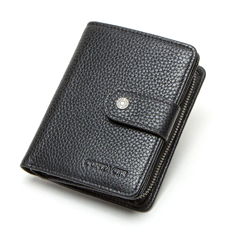 Men’s Genuine Leather RFID Wallet with Coin Pocket & Card Holder
