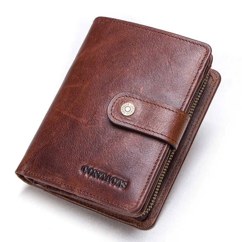 Men’s Genuine Leather RFID Wallet with Coin Pocket & Card Holder