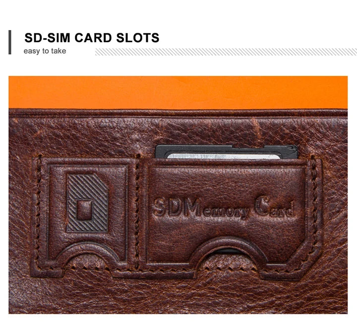 Men’s Genuine Leather RFID Wallet with Coin Pocket & Card Holder
