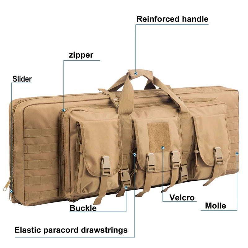 32-38 Inch Double Rifle Bag – Portable Gun Case Backpack for Shooting & Hunting