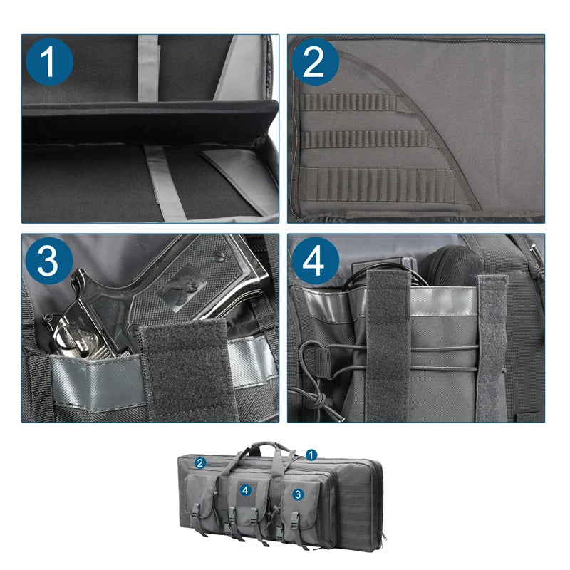 32-38 Inch Double Rifle Bag – Portable Gun Case Backpack for Shooting & Hunting
