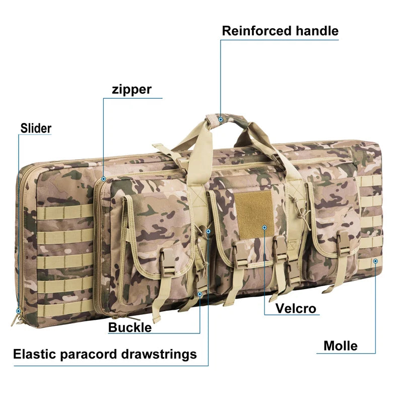 32-38 Inch Double Rifle Bag – Portable Gun Case Backpack for Shooting & Hunting