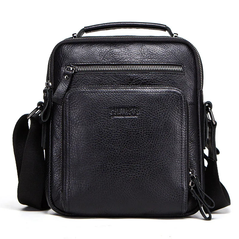 Genuine Leather Men Shoulder Bag Vintage Messenger Crossbody Sling Handbag