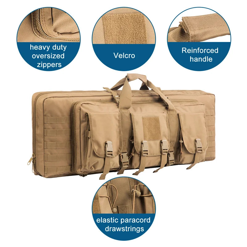 32-38 Inch Double Rifle Bag – Portable Gun Case Backpack for Shooting & Hunting