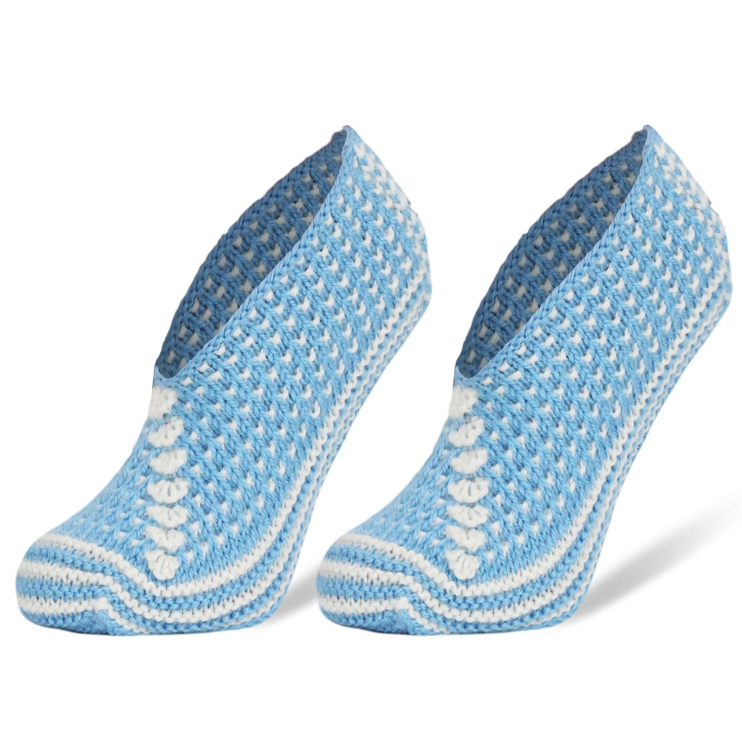 Women’s Handmade Crochet Slipper Socks Indoor Soft House Shoes Size 5–7 1 Pair