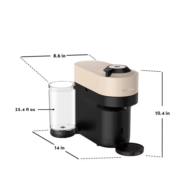 Nespresso Vertuo Pop+ Coffee Espresso Machine by De'Longhi Beige