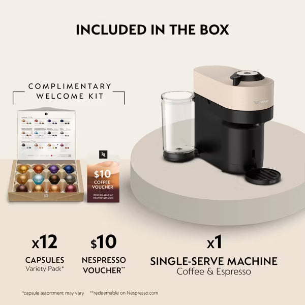 Nespresso Vertuo Pop+ Coffee Espresso Machine by De'Longhi Beige