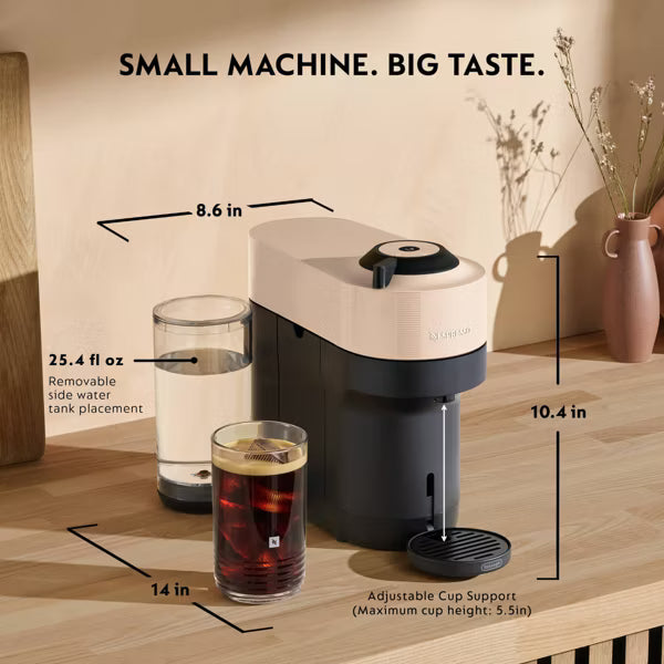 Nespresso Vertuo Pop+ Coffee Espresso Machine by De'Longhi Beige