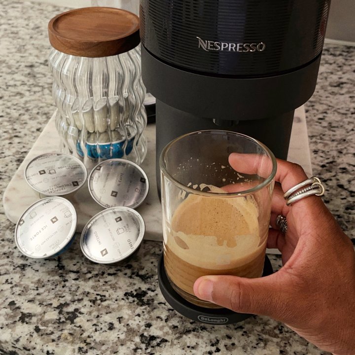 Nespresso Vertuo Pop+ Coffee Espresso Machine by De'Longhi Beige