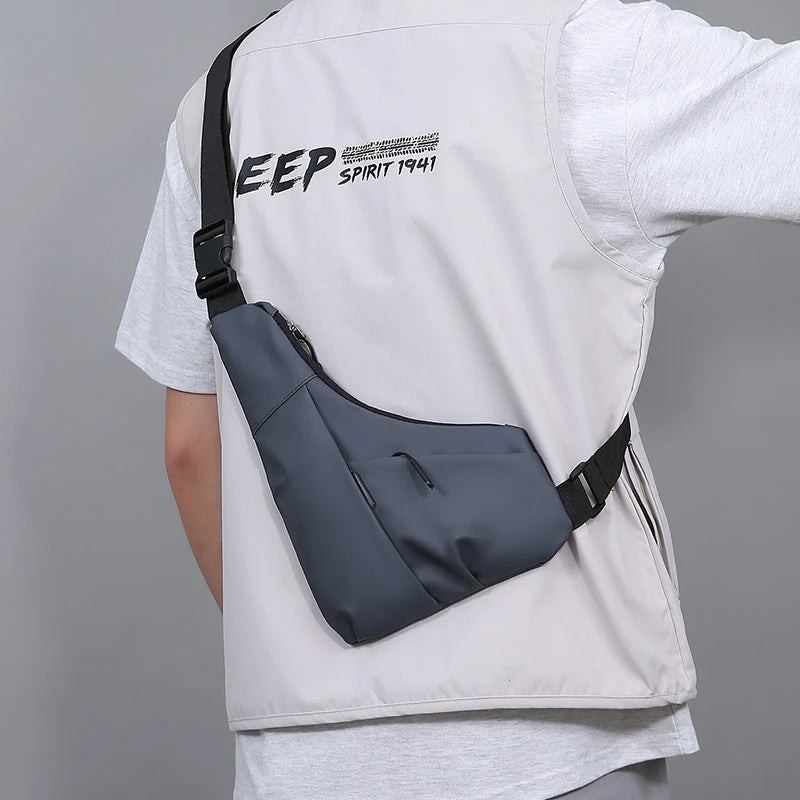 Men’s Nylon Chest Bag Crossbody Sling Pack Large Capacity Travel Sports