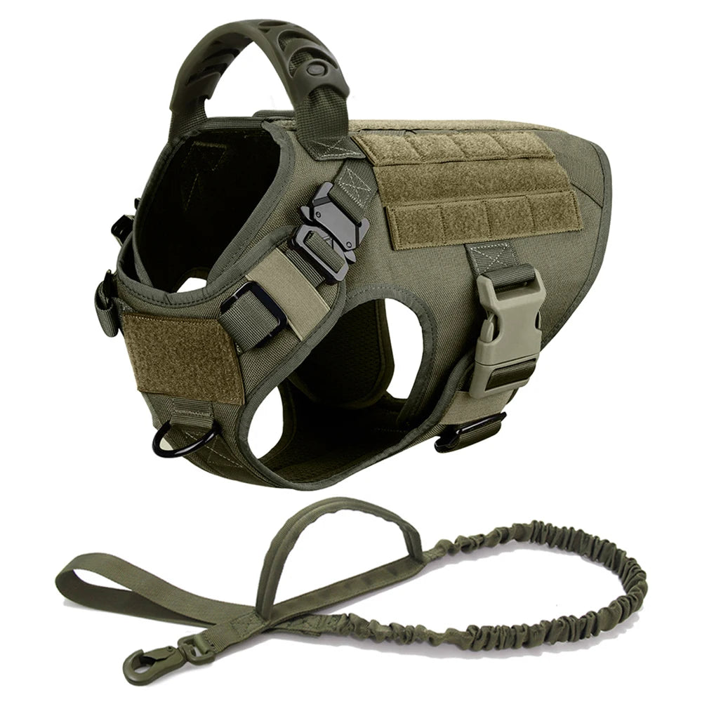 Tactical Dog Harness & Leash Set for German Shepherd Malinois Large Dogs