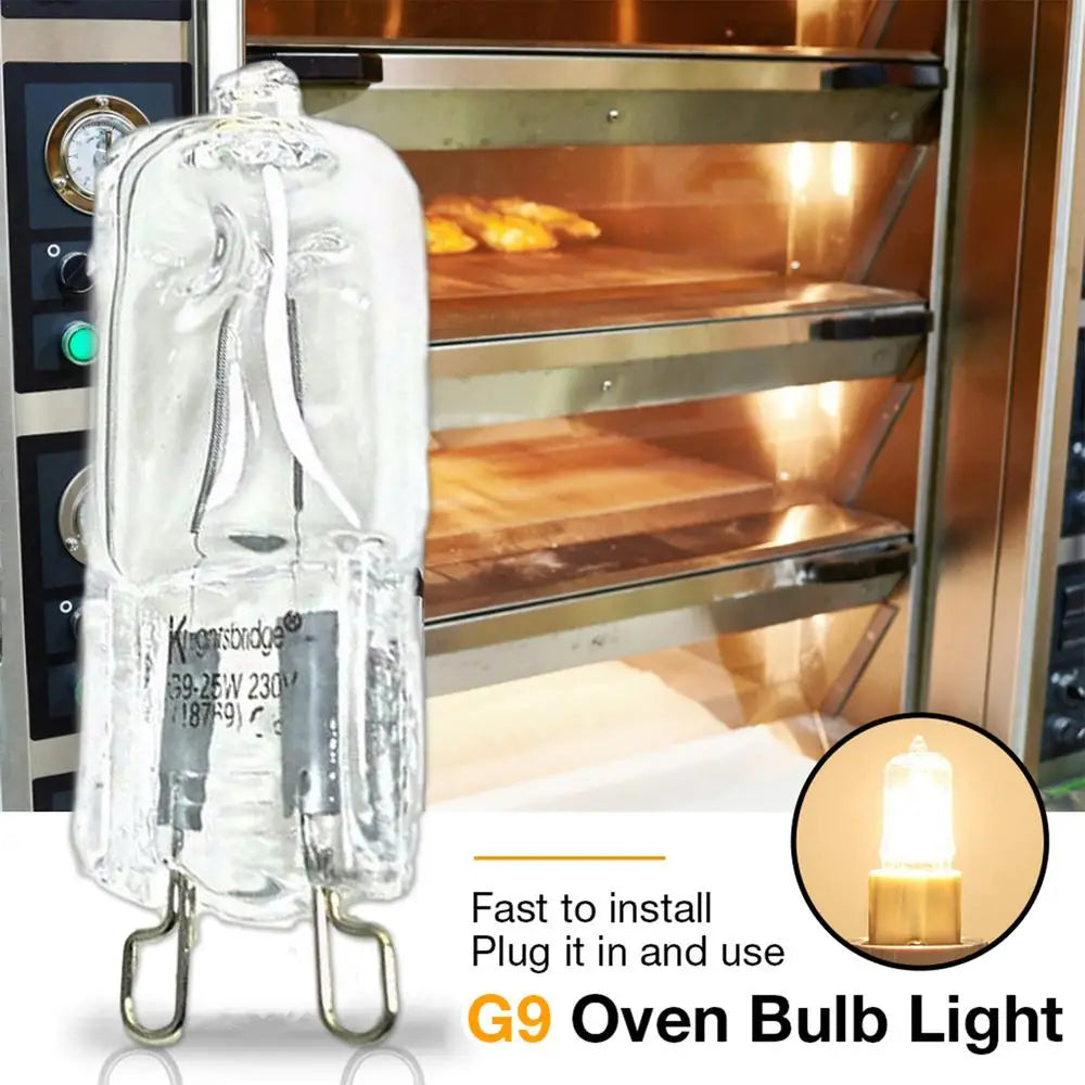 G9 40W Oven Halogen Bulb Heat Resistant 2600K Lamp for Oven Refrigerator Fan
