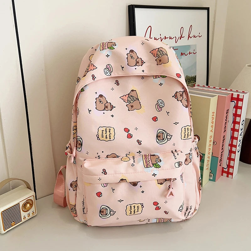 Large Capacity Oxford Student Backpack – Solid Color Casual School Bag