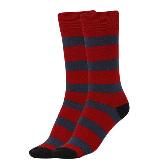Striped Cotton Crew Socks for Women 1 Pair Soft Breathable Colorful Size 9-11