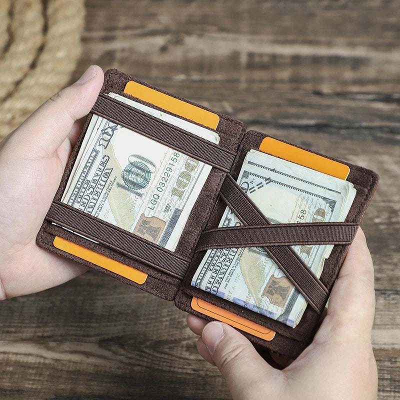 Genuine Leather RFID-Blocking Card Holder Wallet – Slim & Secure Design
