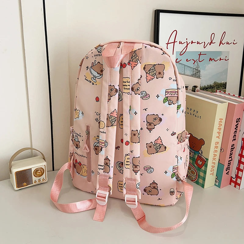 Large Capacity Oxford Student Backpack – Solid Color Casual School Bag