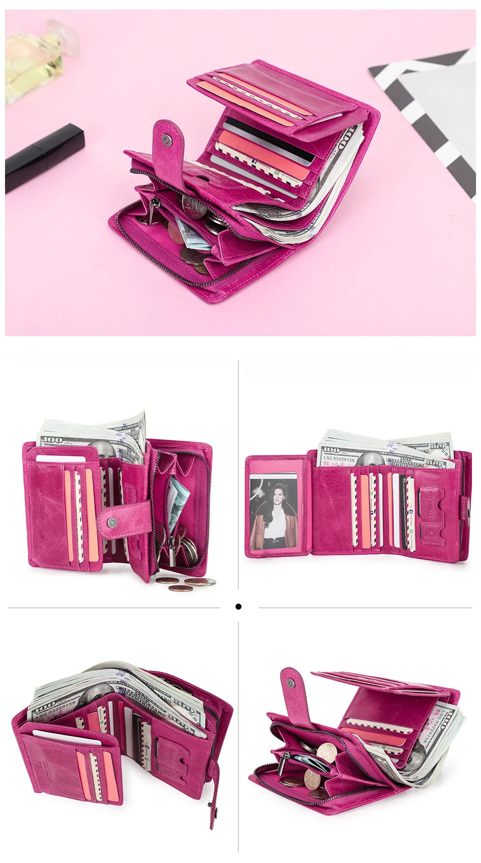 Men’s Genuine Leather RFID Wallet with Coin Pocket & Card Holder