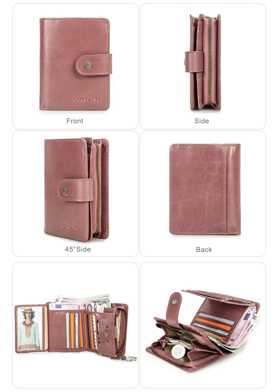 Men’s Genuine Leather RFID Wallet with Coin Pocket & Card Holder
