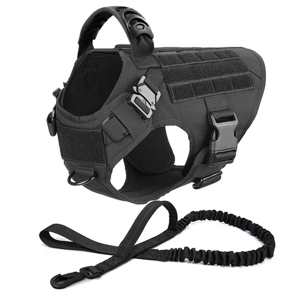 Tactical Dog Harness & Leash Set for German Shepherd Malinois Large Dogs