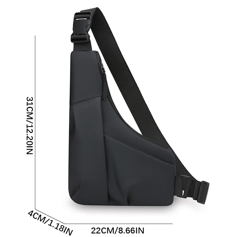Men’s Nylon Chest Bag Crossbody Sling Pack Large Capacity Travel Sports