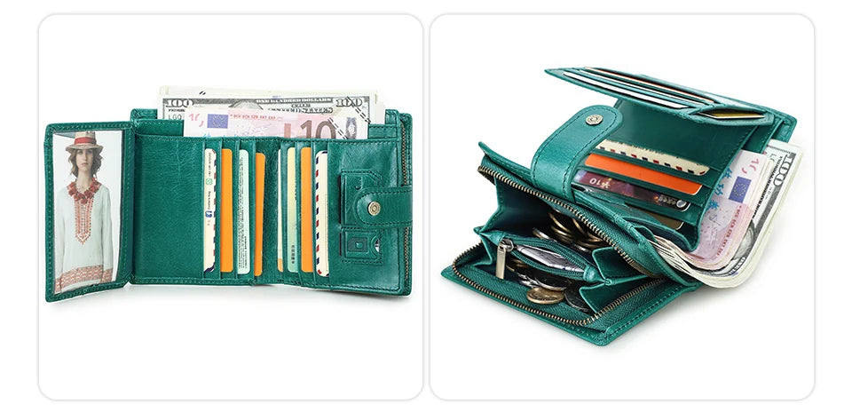 Men’s Genuine Leather RFID Wallet with Coin Pocket & Card Holder