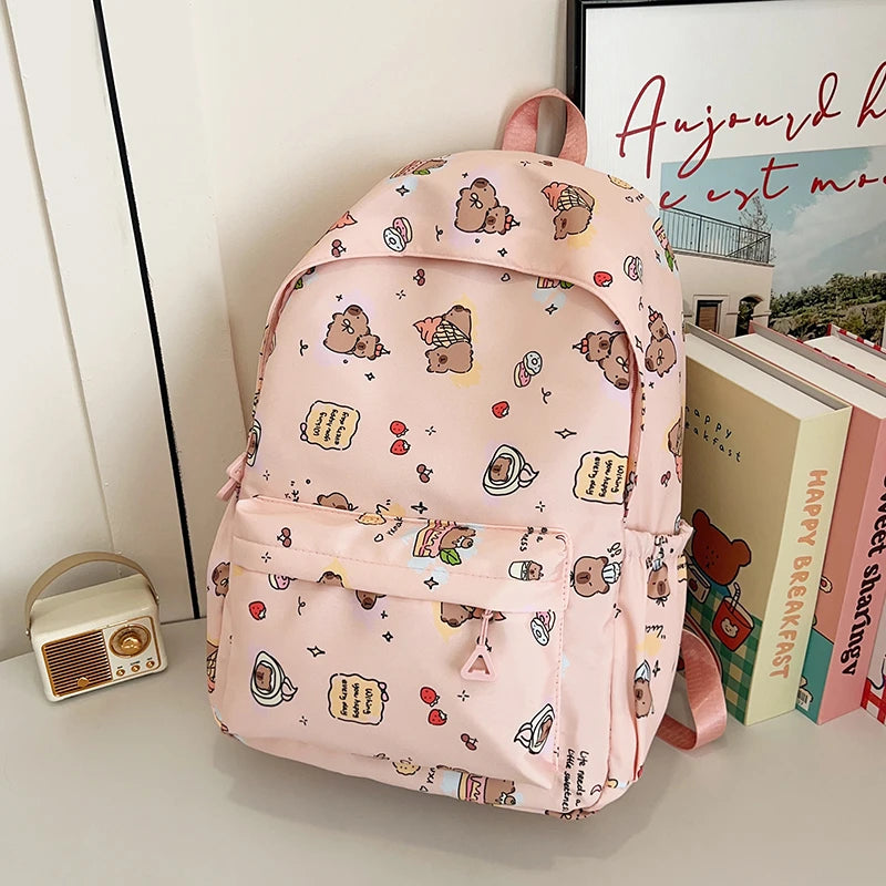 Large Capacity Oxford Student Backpack – Solid Color Casual School Bag