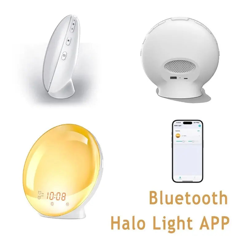 Sunrise Wake-Up Light Alarm Clock FM Radio Dual Alarm USB Night Light