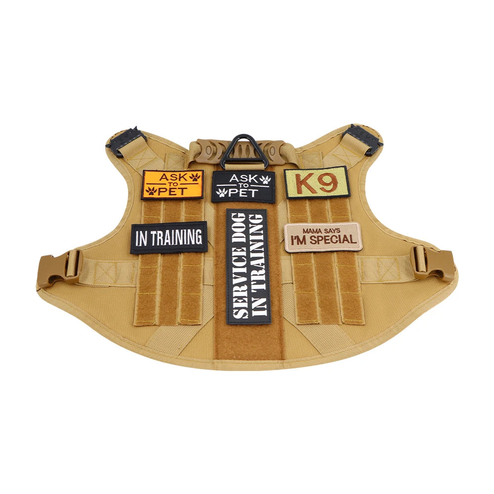 12× Tactical Dog Patch Bundle Custom Name ID Patches Velcro for Harness Collar
