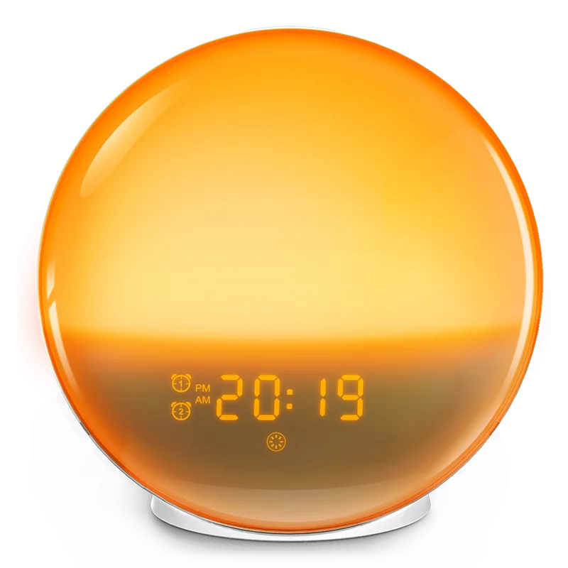Sunrise Wake-Up Light Alarm Clock FM Radio Dual Alarm USB Night Light