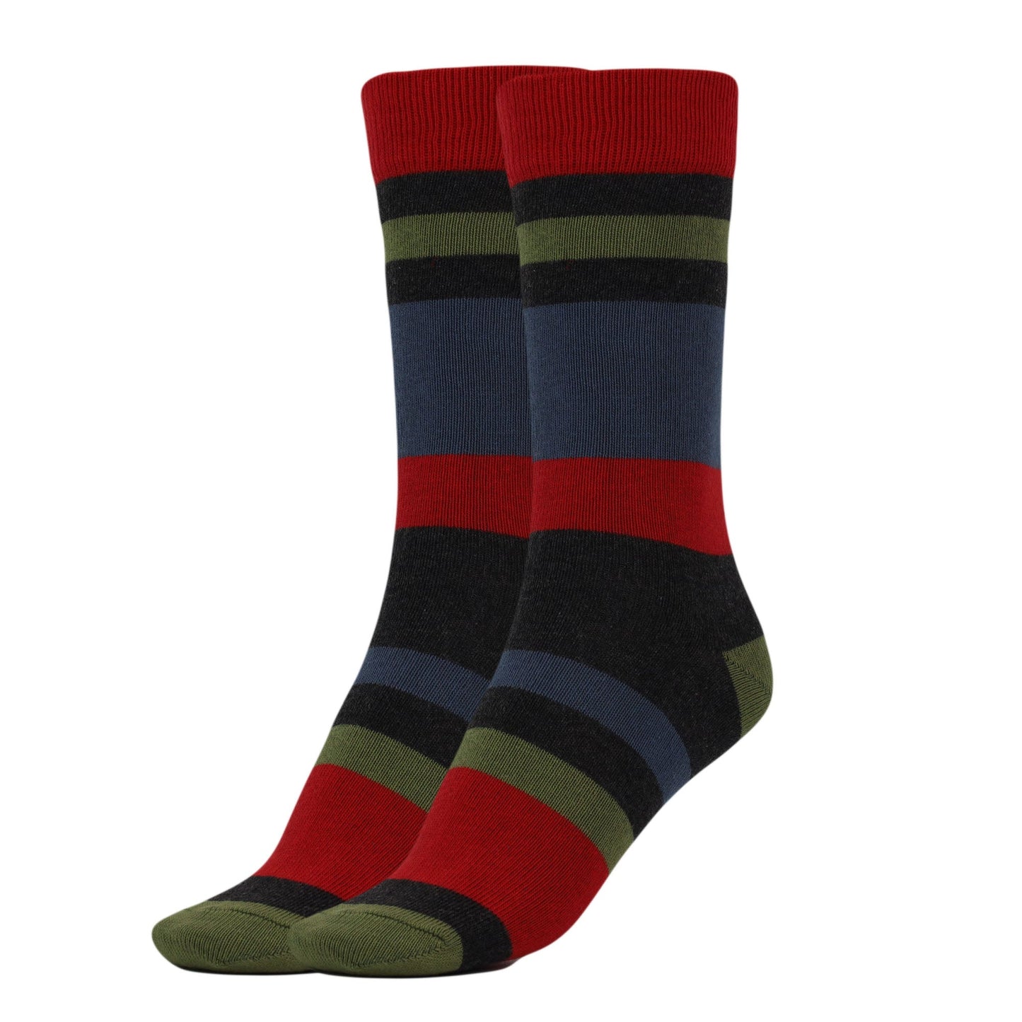 Striped Cotton Crew Socks for Women 1 Pair Soft Breathable Colorful Size 9-11