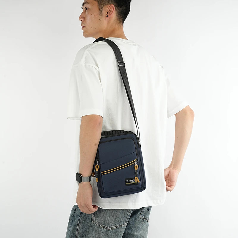 Men’s Nylon Flap Chest Bag Crossbody Sling Pack Large Capacity Travel