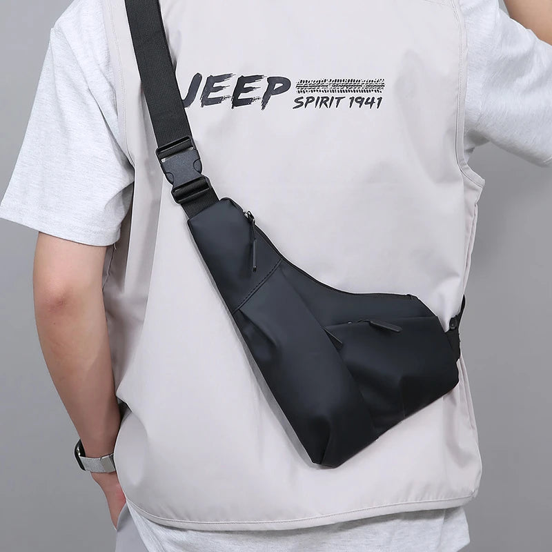Men’s Nylon Chest Bag Crossbody Sling Pack Large Capacity Travel Sports