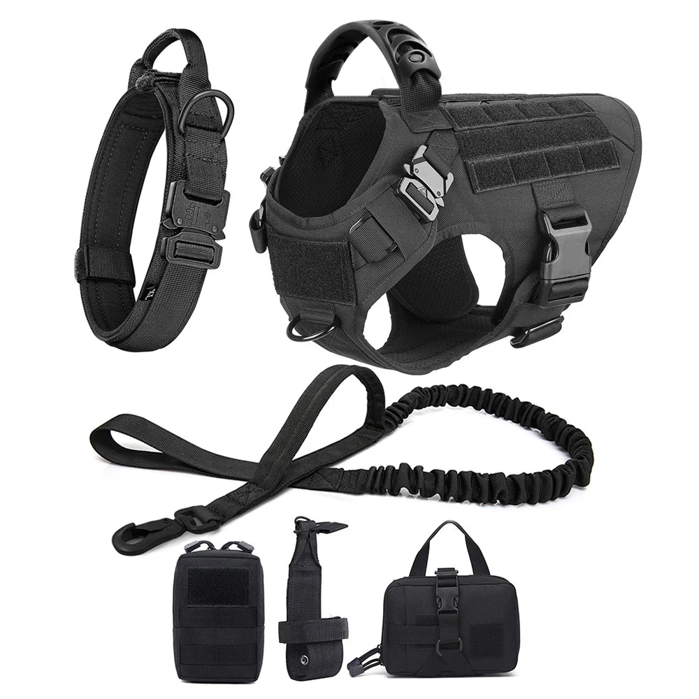 Tactical Dog Harness & Leash Set for German Shepherd Malinois Large Dogs