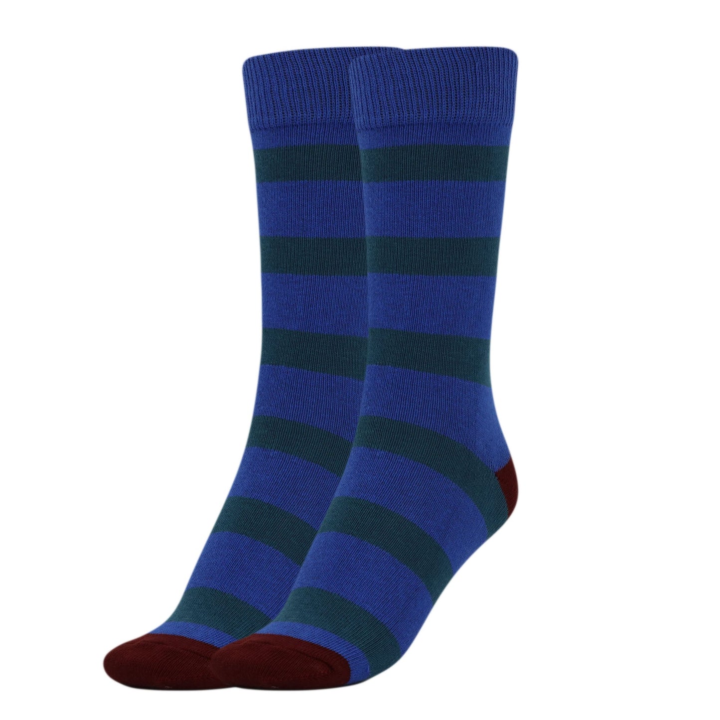 Striped Cotton Crew Socks for Women 1 Pair Soft Breathable Colorful Size 9-11