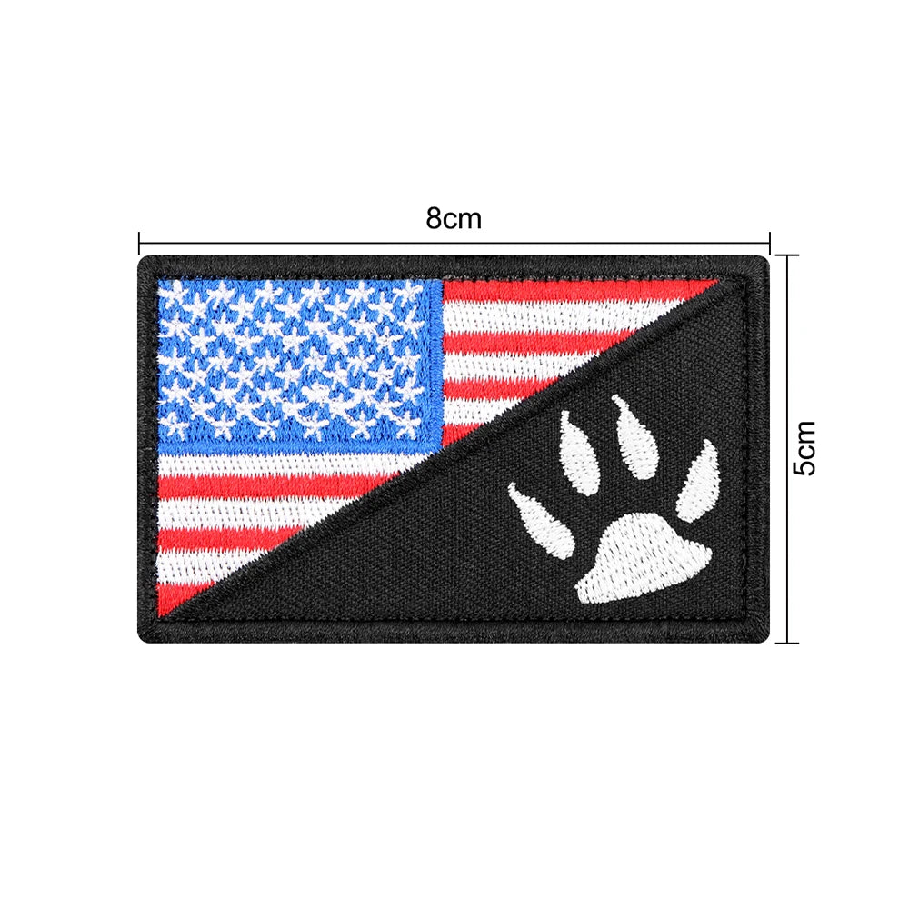 12× Tactical Dog Patch Bundle Custom Name ID Patches Velcro for Harness Collar