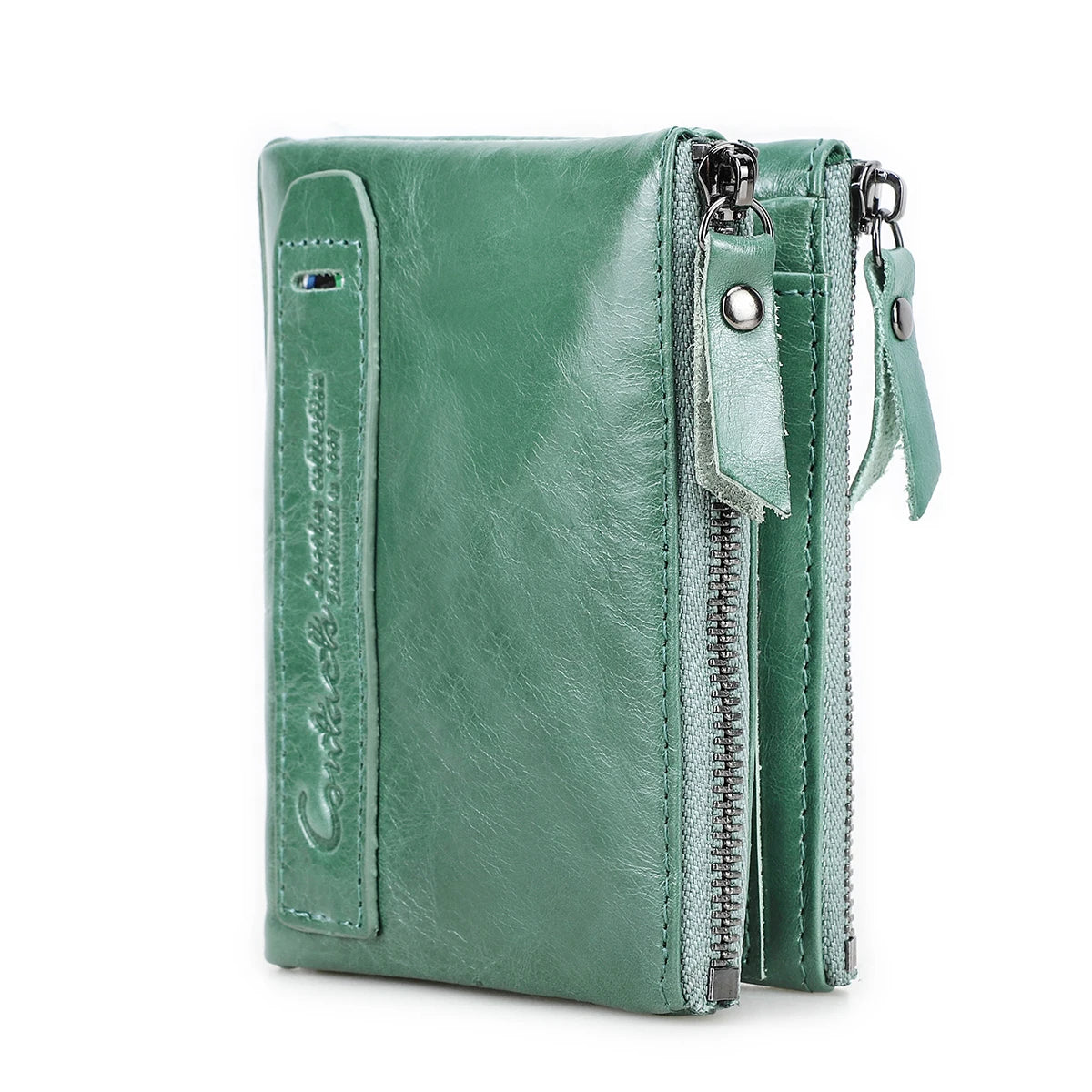 Men’s Genuine Leather Short Wallet with Coin Pocket & Card Holder