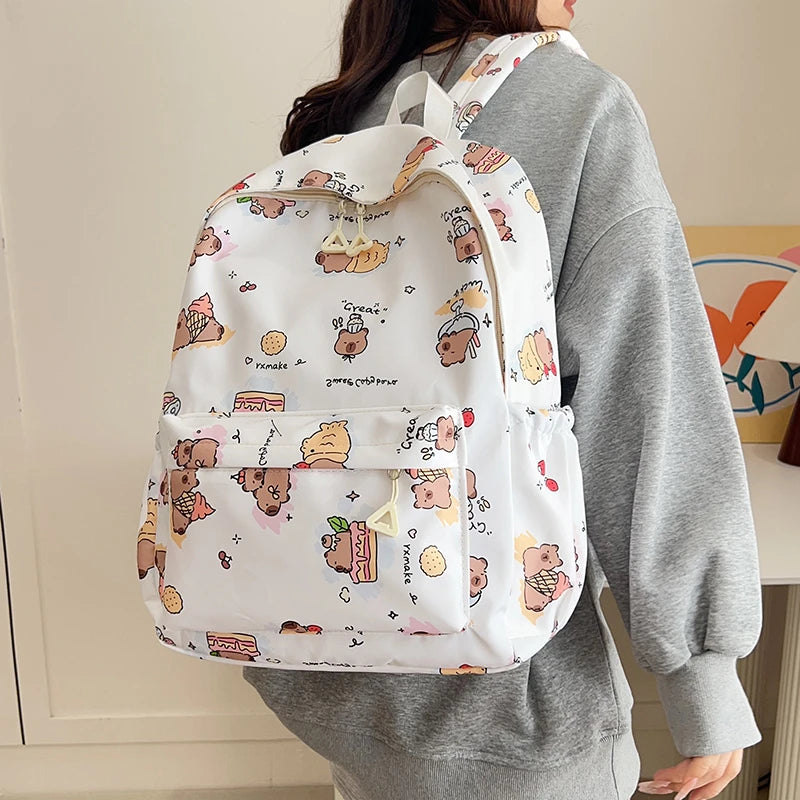 Large Capacity Oxford Student Backpack – Solid Color Casual School Bag