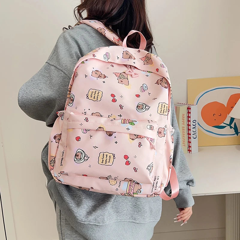 Large Capacity Oxford Student Backpack – Solid Color Casual School Bag
